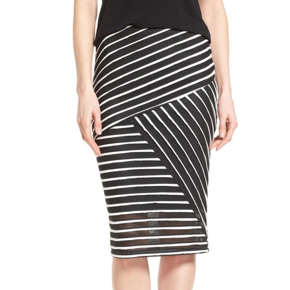 Stripe mesh tube skirt